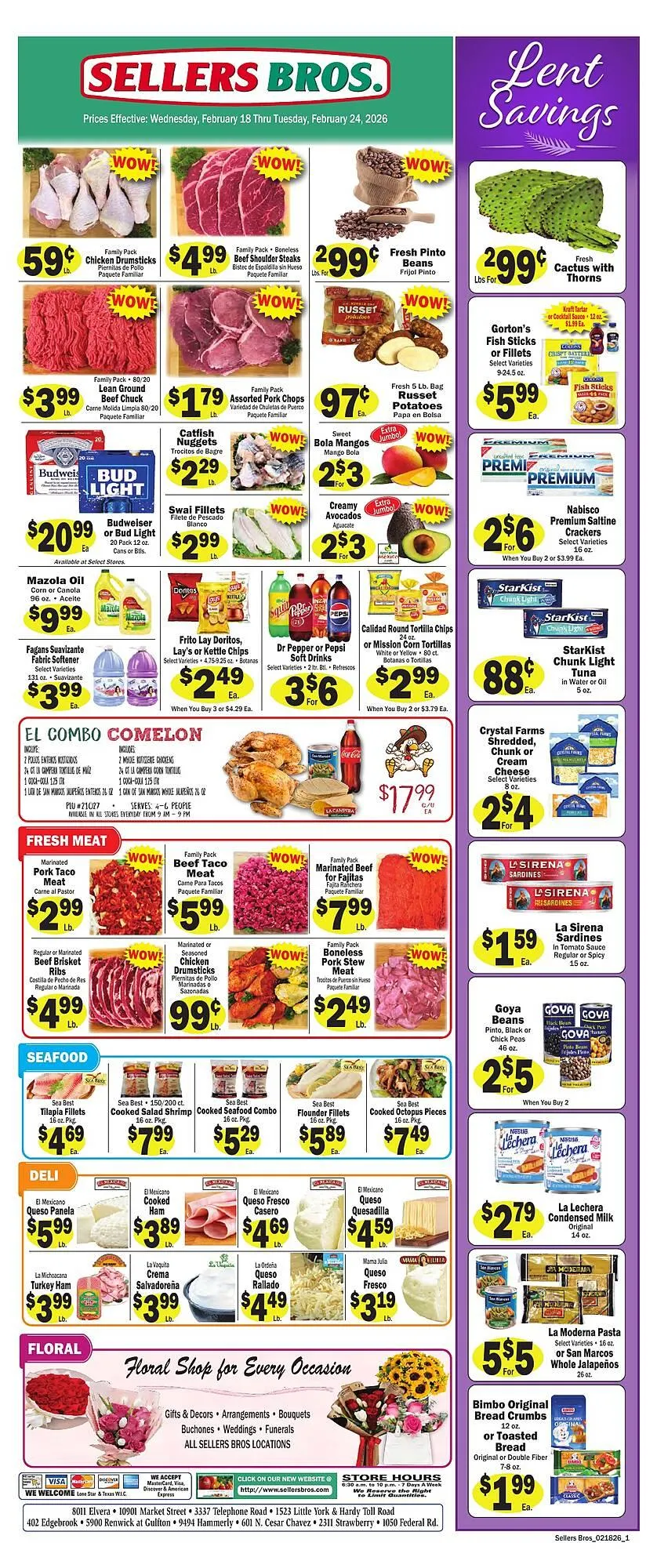 Weekly ad Sellers Bros weekly ad from February 18 to February 24 2026 - Page 1
