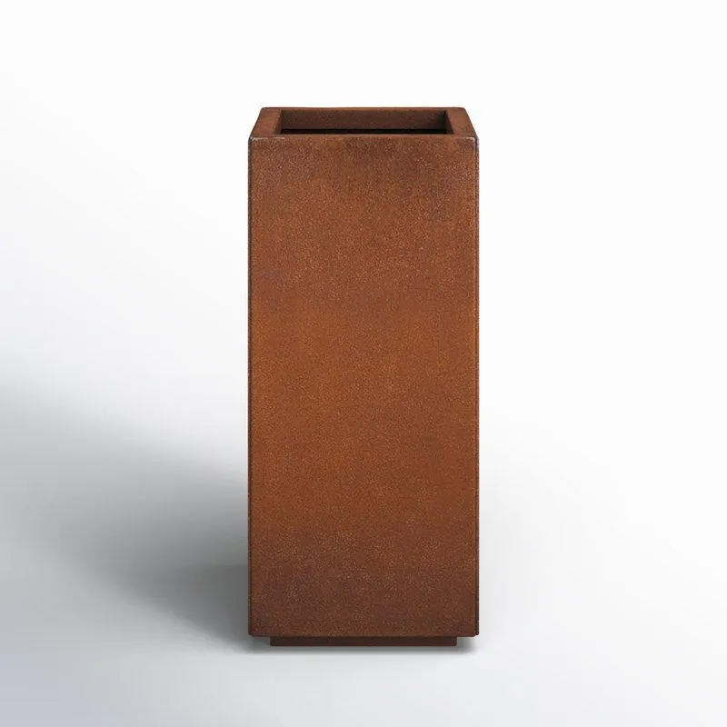 30.25" H x 13.5" W x 13.5" D Corten Steel Series Pedestal Planter