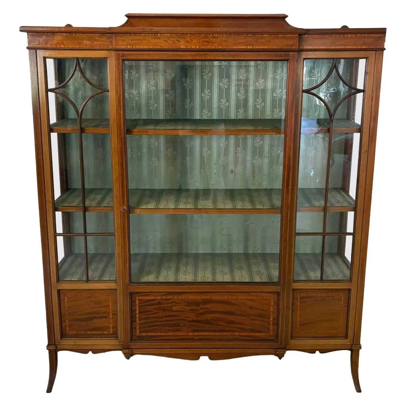 Superb Quality Antique Edwardian Inlaid Mahogany Display Cabinet