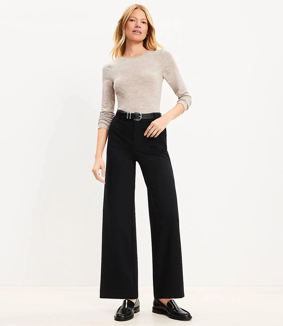 Palmer Wide Leg Ankle Pants in Ponte