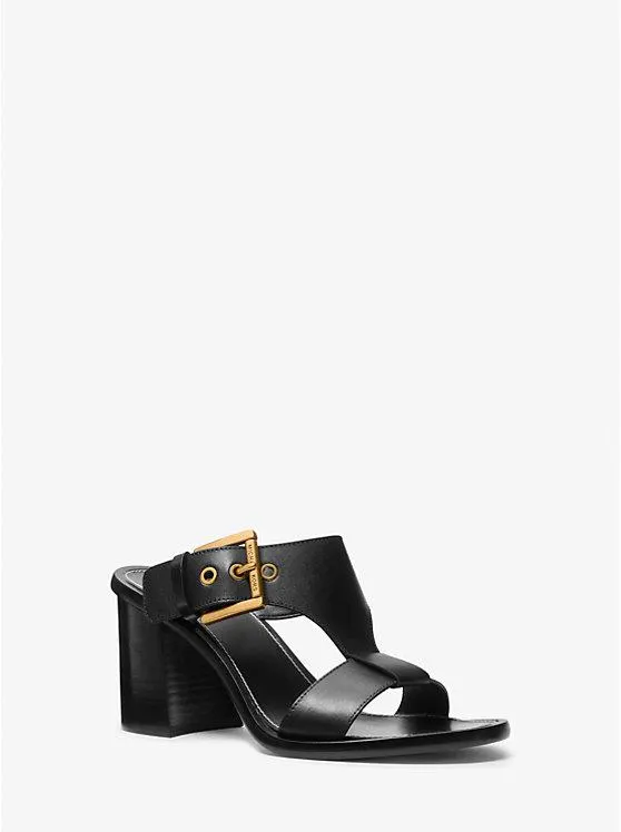 Irene Leather Block Heel Sandal