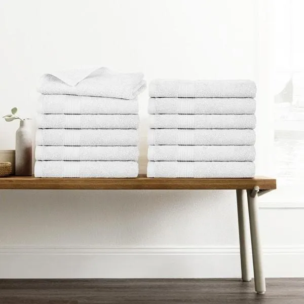 Luxurious Cotton 600GSM Hand Towels 18x28 Inch by Ample Decor