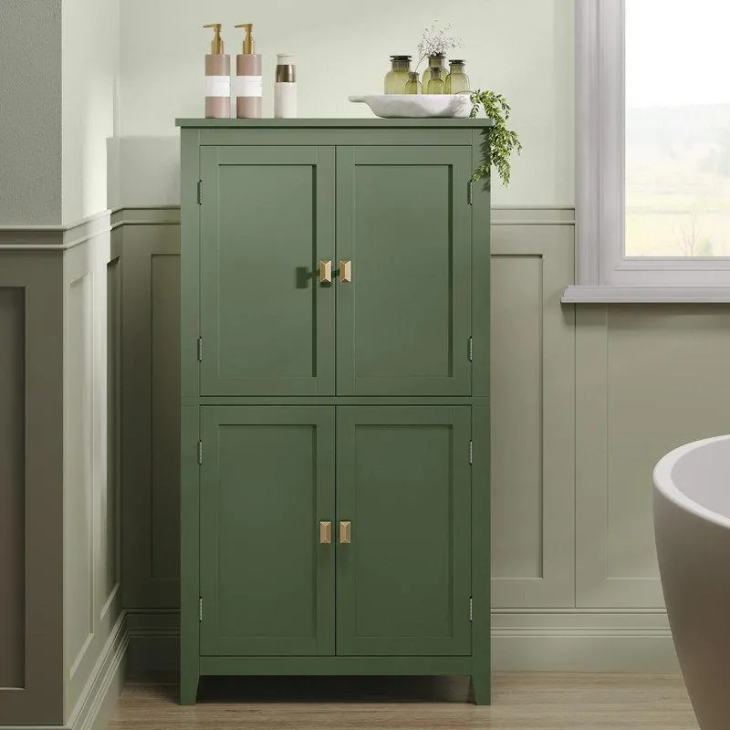 Bathroom Floor Storage Cabinet, Bathroom Storage Unit, Freestanding Cabinet With 4 Doors