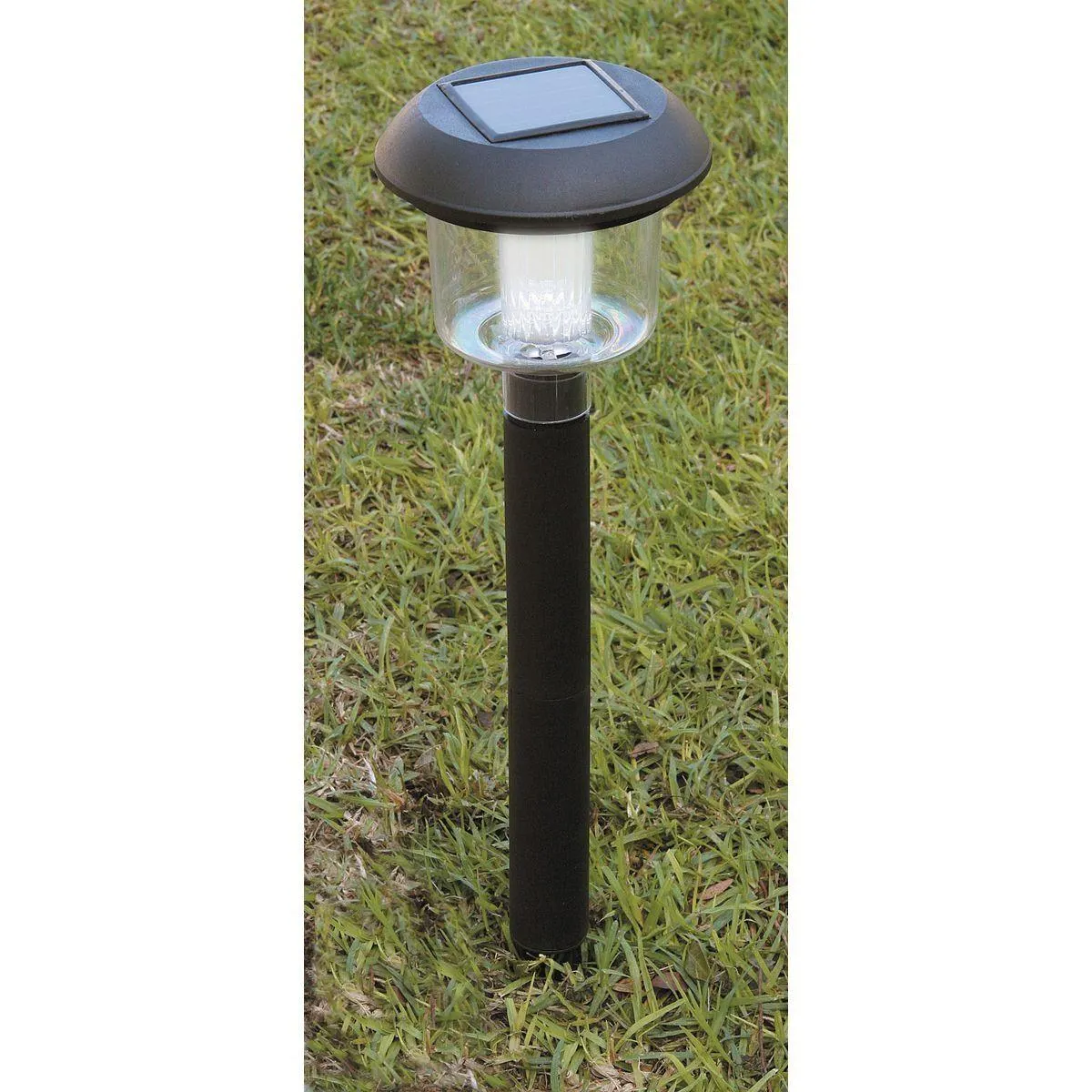 13 in. Solar LED Matte Black Finish Pathway Lights, 4 Pack