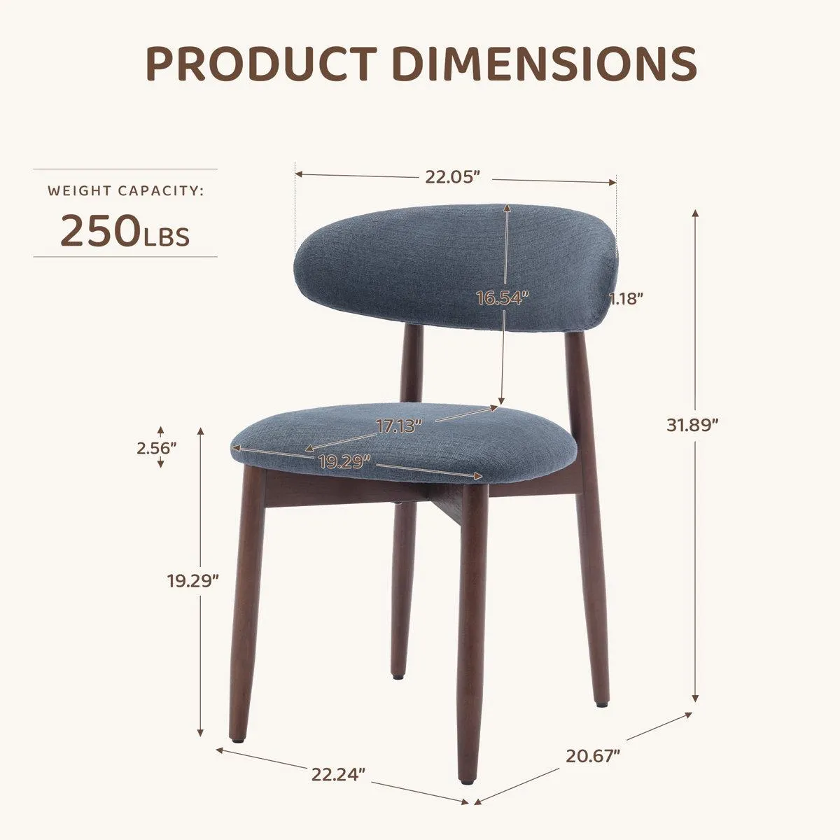 Upholstered Solid Wood Side Chair Dining Chair (Set of 4)