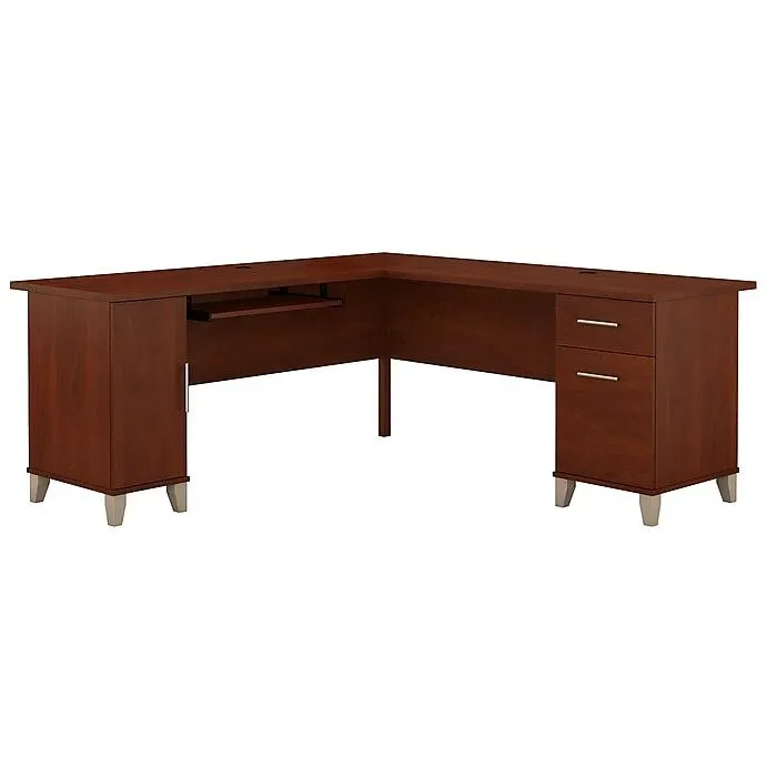 Bush Furniture Somerset 72"W L Shaped Desk with Storage,