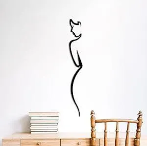 the mask el turko Metal Wall Art, Metal Women Wall Decor, Line Art, Female Body Decor, Vertical Wall Decor, Living Room Decor, Black (28x4 inches)