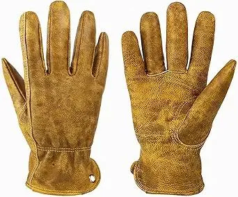 Heavy Duty leather work Gloves,Safety Cowhide Leather Garden Working Gloves for Men/Women,Driving,Yard work
