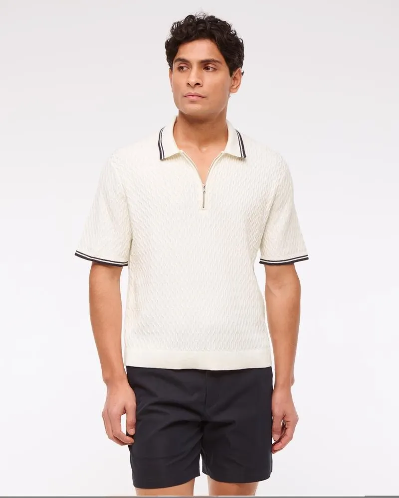 Tipped Zip Sweater Polo