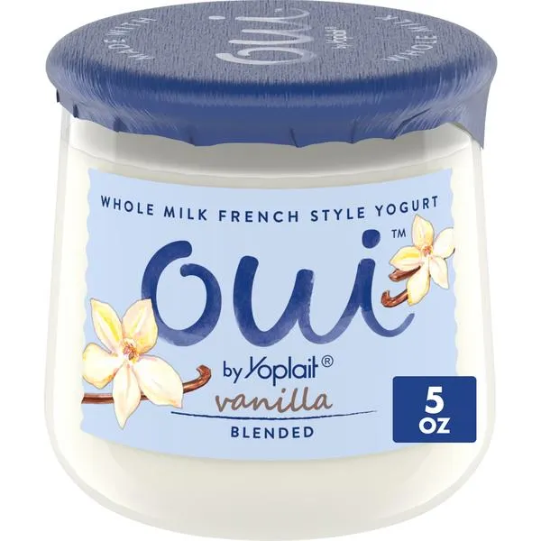 Yoplait Oui French Style Vanilla Whole Milk Yogurt, Glass Yogurt Jar