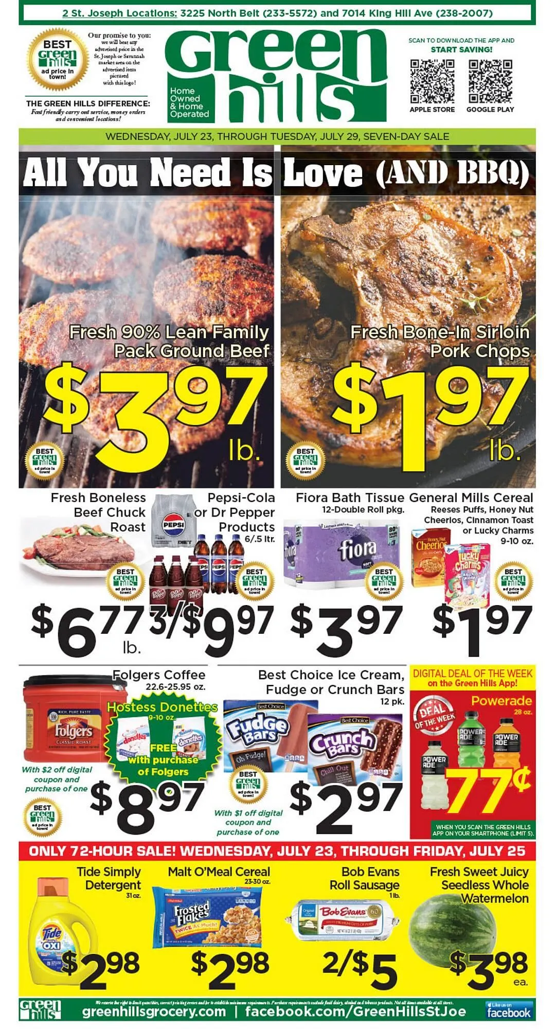 Green Hills Grocery ad - 1