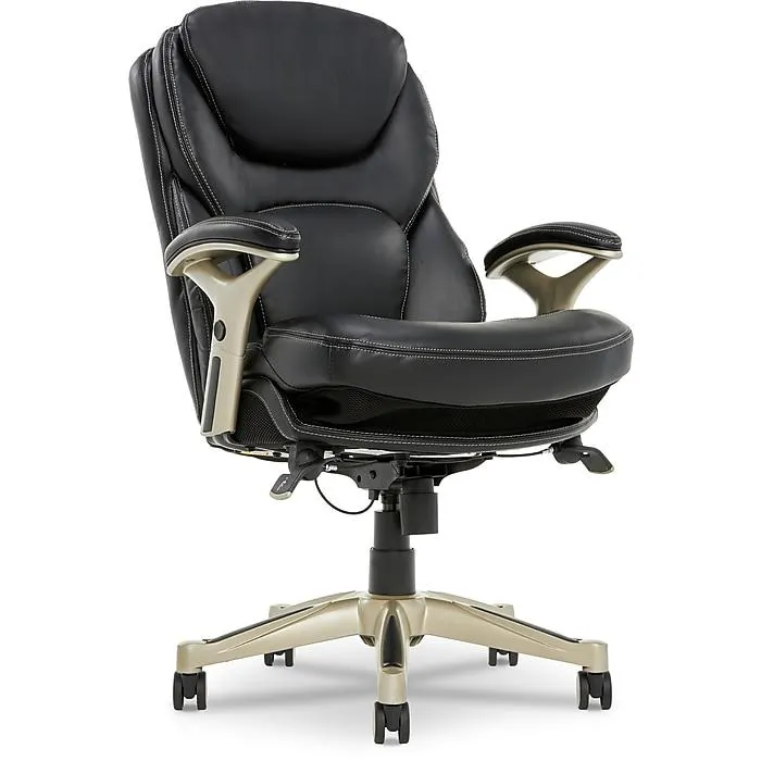 Serta Claremont Ergonomic Leather Swivel Executive Chair with Back in Motion Technology,