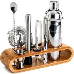 Mixology Bartender 10-Piece Kit with Bamboo Stand