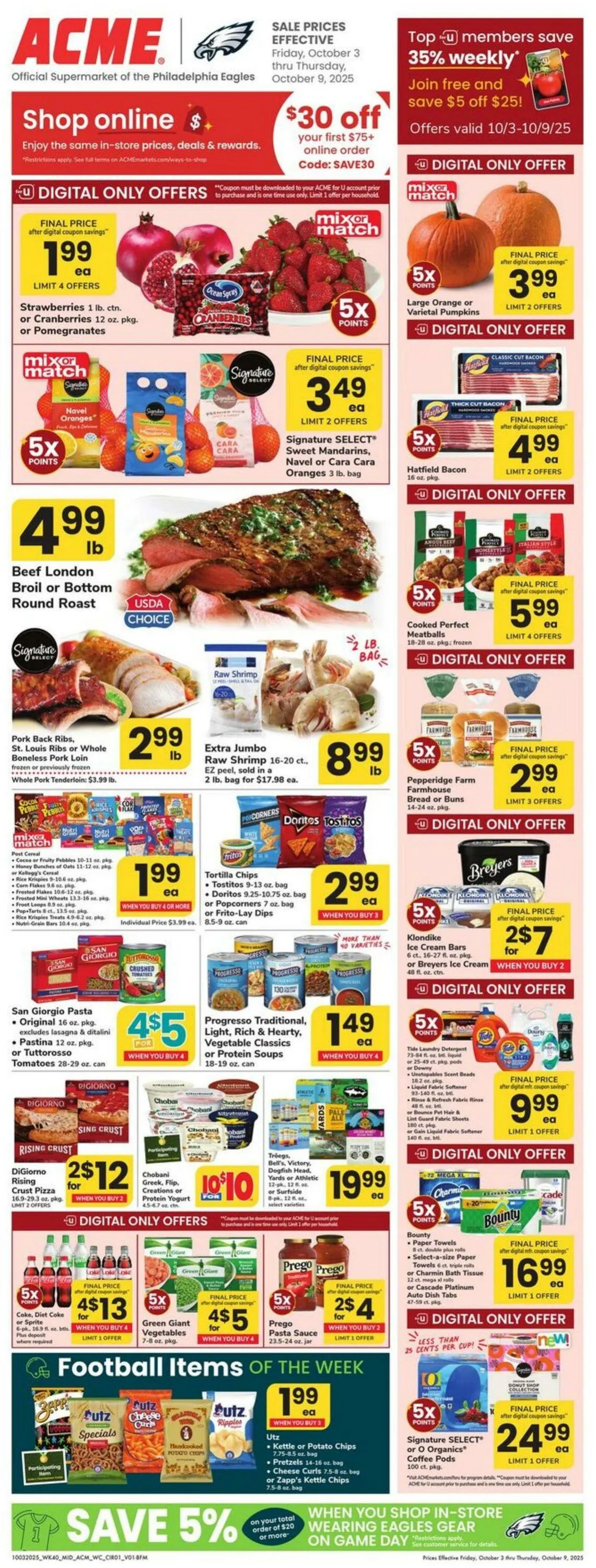 Weekly ad Acme Current weekly ad from October 3 to October 9 2025 - Page 1
