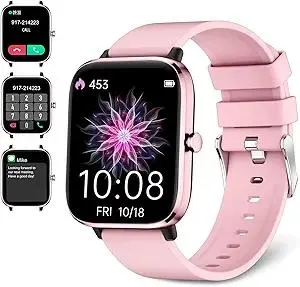 Smartwatch for Women - Call, Fitness Tracker, Heart Rate & Sleep Monitor, 1.69" Touch Screen, Waterproof - For Android & iPhone, Pink
