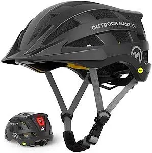 OutdoorMaster Gem II MIPS Bike Helmet with Light - Lightweight Cycling Helmet,Mountain Road Bicycle Helmet for Youth & Adult