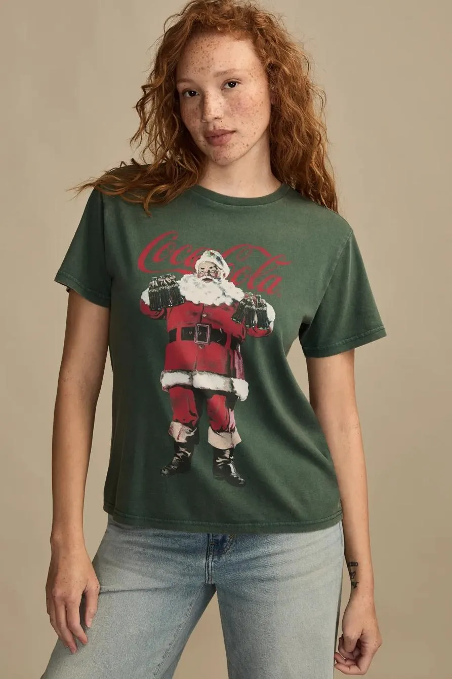 coca cola santa boyfriend tee