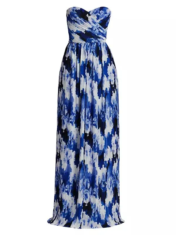 Esme Crinkle Chiffon Strapless Gown