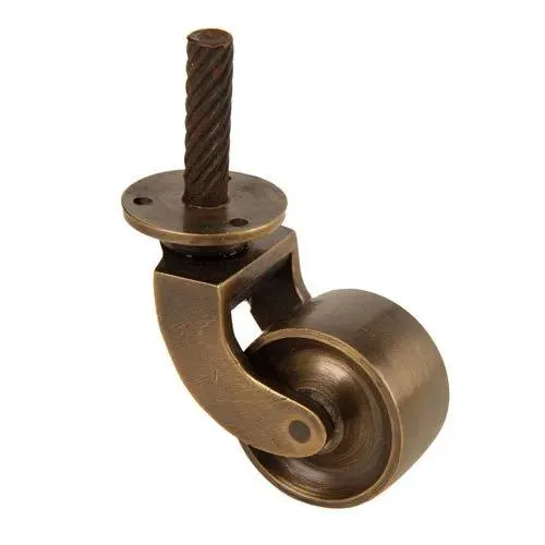 Restorers Solid Brass Stem Caster - 1 1/4 Inch Wheel