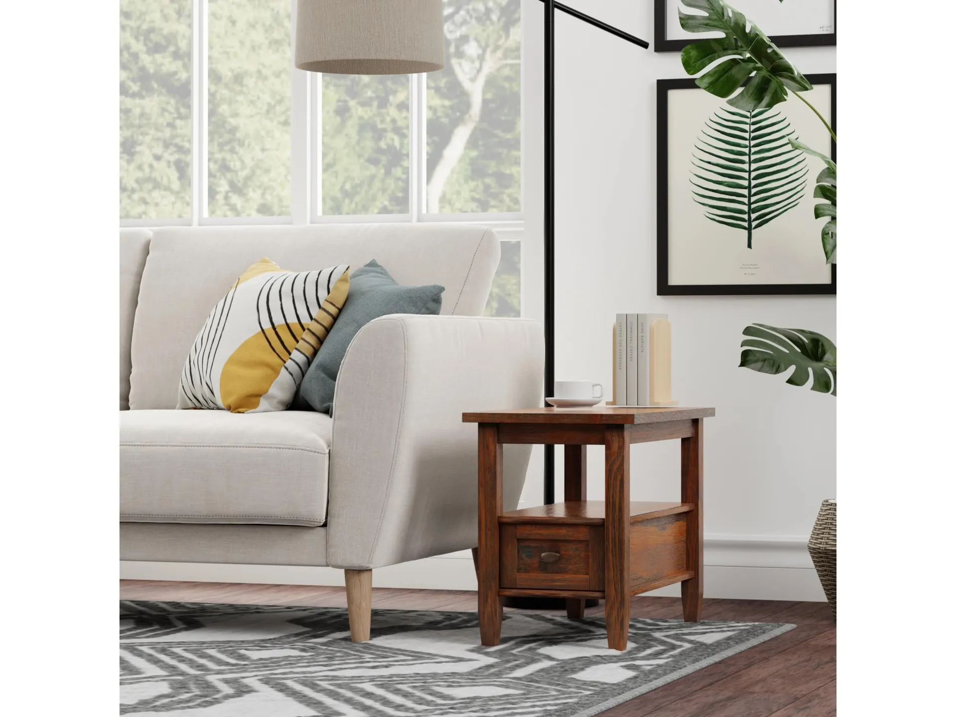 Simpli Home Warm Shaker Narrow Side Table