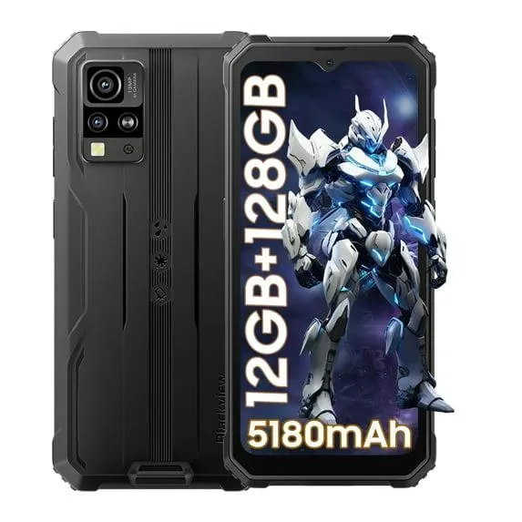 Blackview Rugged Phones BV4800 Pro 4GB+128GB Octa-core 6.5” IP68 & IP69K Waterproof Smartphones, 4G LTE Dual SIM Mobile Phone, NFC Glove Mode, Black