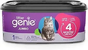 Litter Genie Refill Bags | Jumbo 1-Pack, 28 Total ft | Up to 4 Months of Supply in 1 Cartridge | Ultimate Odor Control Cat Litter Bags