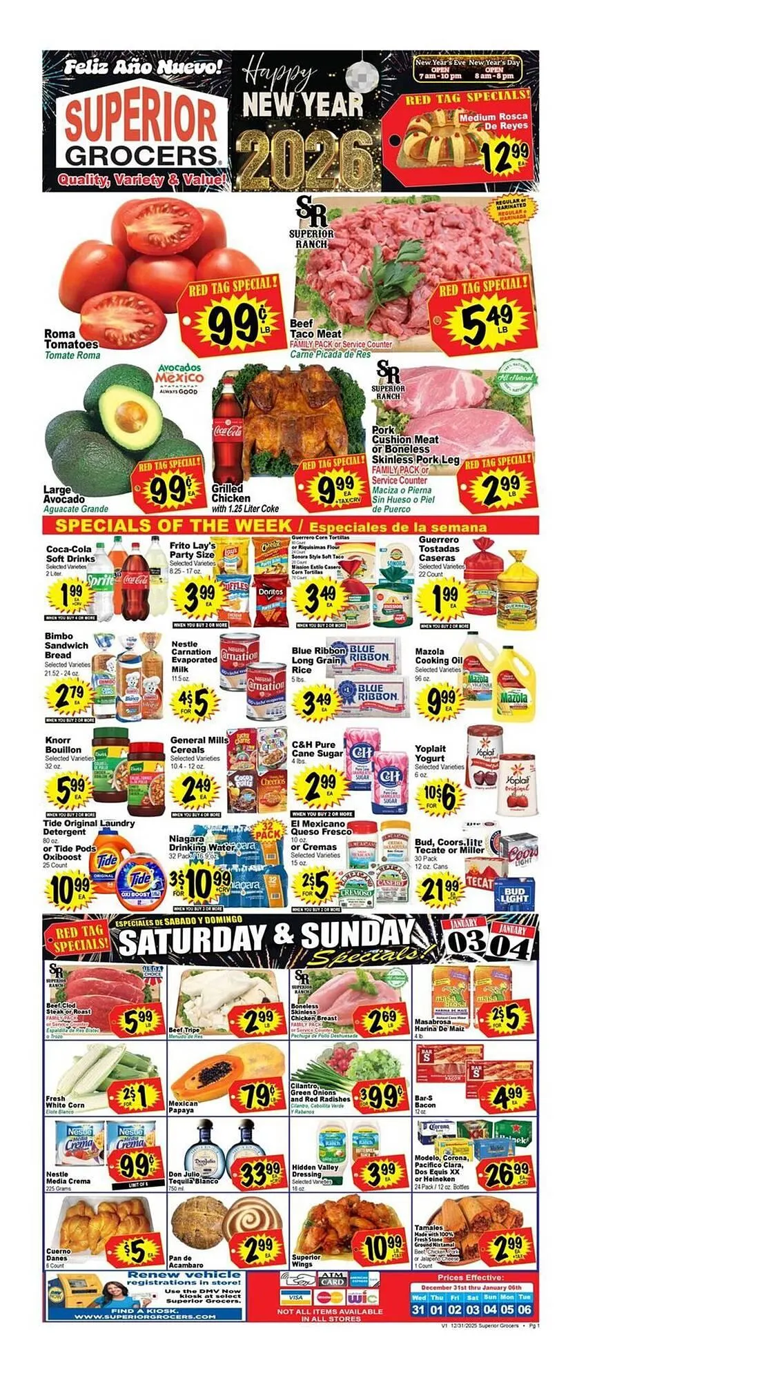 Weekly ad Superior Grocers weekly ad from December 31 to January 6 2026 - Page 1