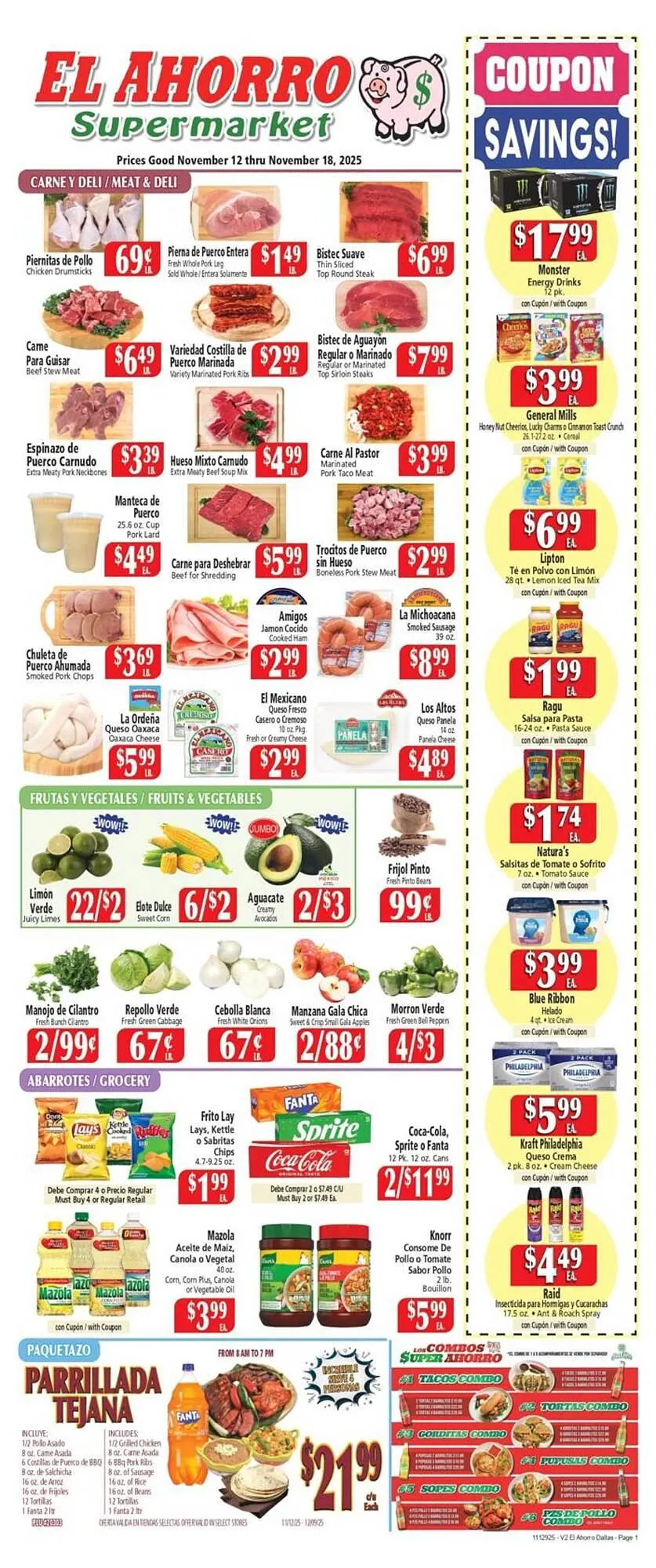 Weekly ad El Ahorro weekly ad from November 12 to November 18 2025 - Page 1