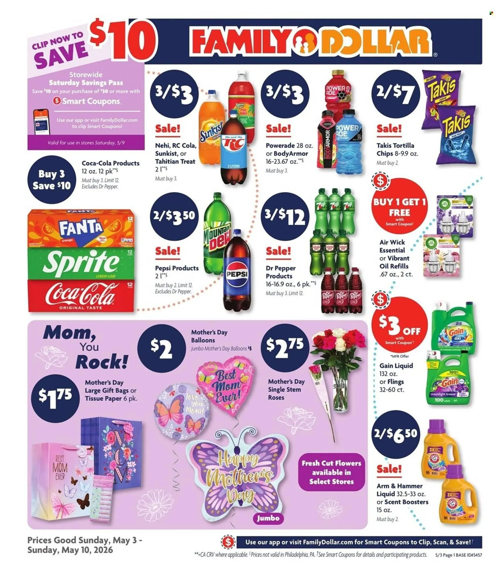 Weekly promotion Family Dollar weekly ad spanning from May 3 to May 10 2026 - Page 1 for Catalogue 365