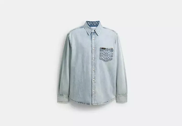 Long Sleeve Denim Shirt In Organic Cotton