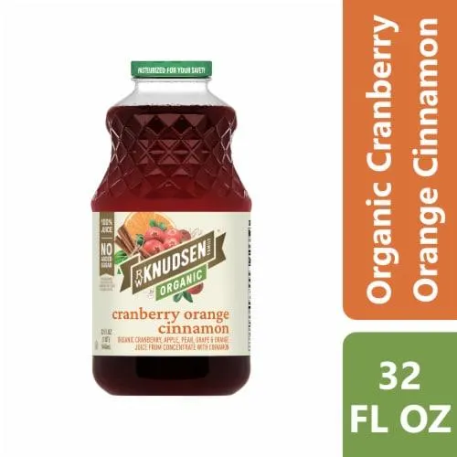 R.W. Knudsen Organic Cranberry Orange Cinnamon 100% Juice Bottle