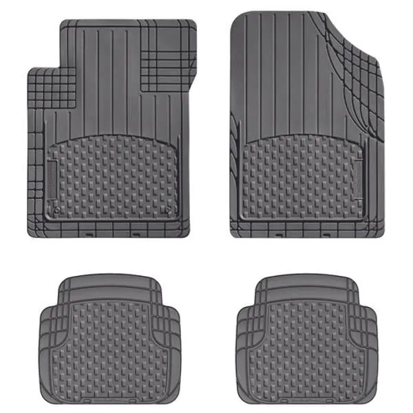 4-Piece Black Trim-to-Fit All Vehicle Front And Rear Mats