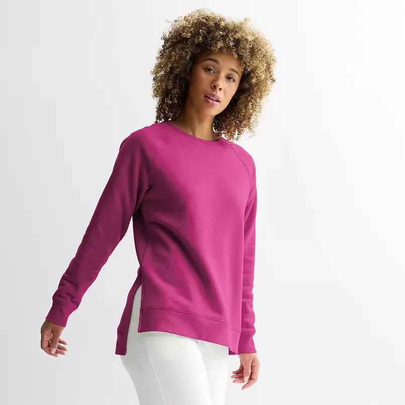 Women's Tek Gear® Ultrasoft Fleece High Slit Tunic Long-Sleeve Crewneck