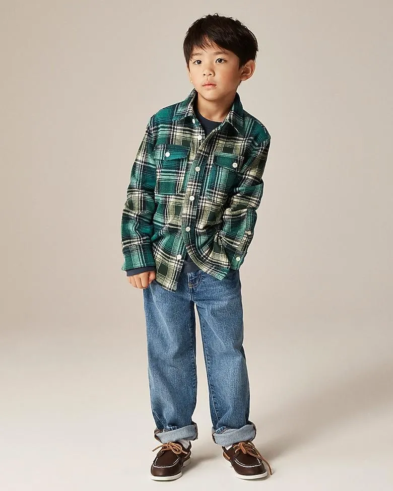 Kids' heavyweight Seaboard soft-knit shirt in plaid