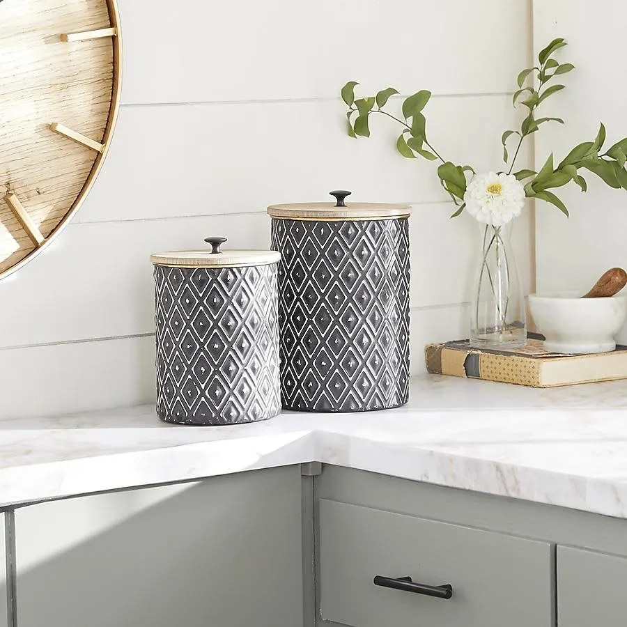 Grayson Lane 2 -Pack Black Iron Farmhouse Decorative jar