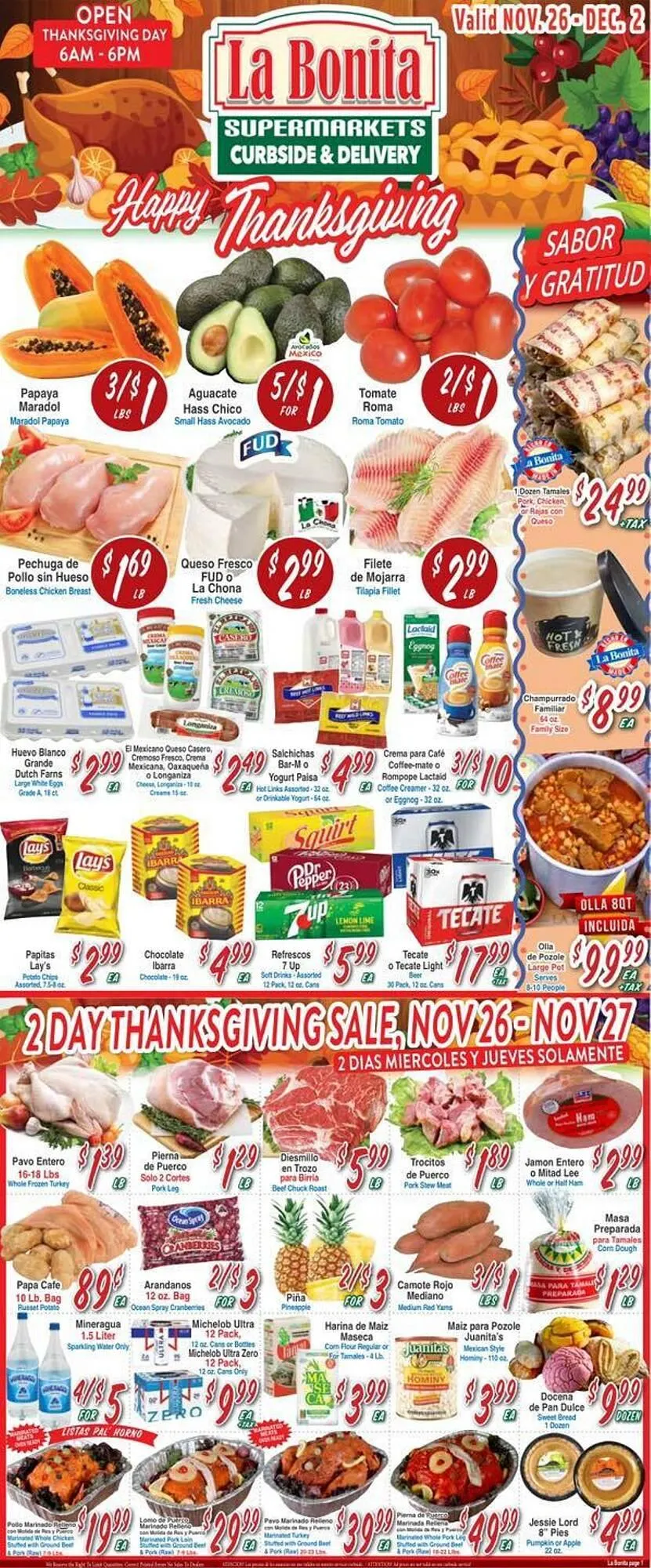 Weekly ad La Bonita Supermarkets weekly ad from November 26 to December 2 2025 - Page 1