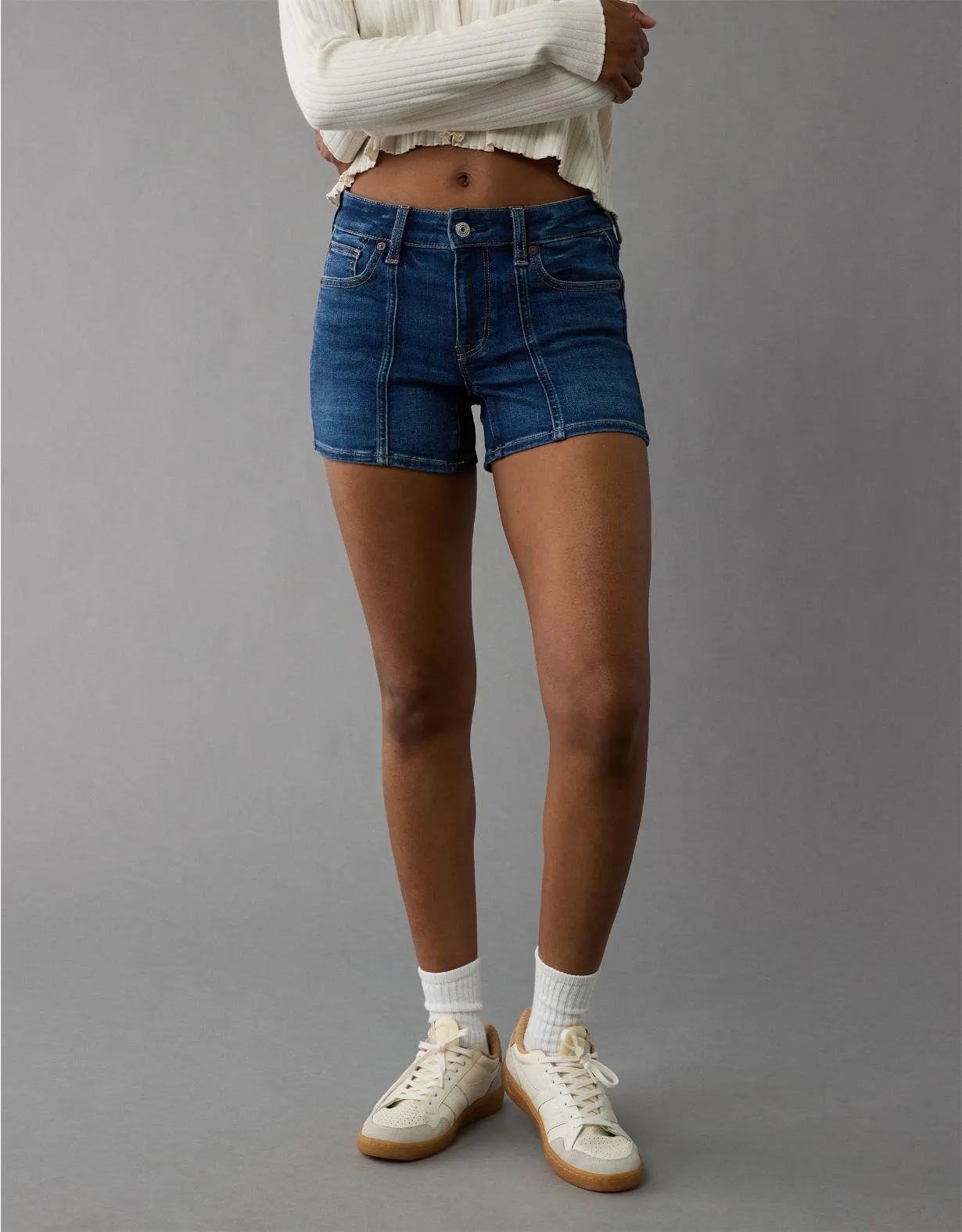 AE Next Level Low-Rise Denim Midi Short