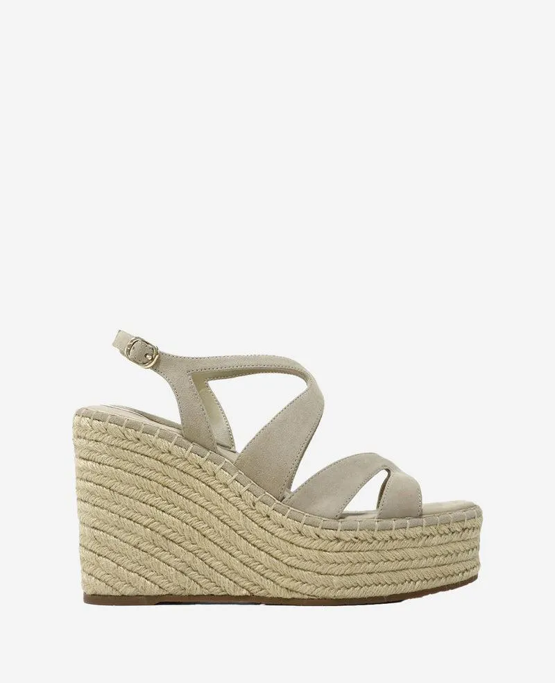 Solace Platform Espadrille Wedge Sandal - ALMOND SUEDE