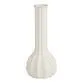 White Ceramic Fluted Long Neck Vase