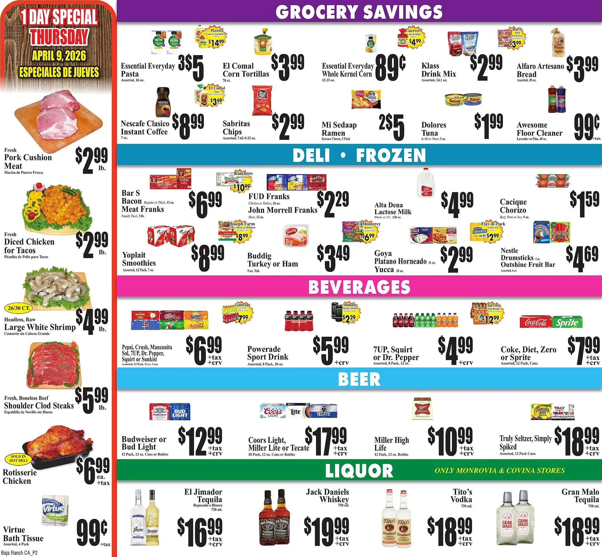 Weekly promotion Baja Ranch weekly ad spanning from April 8 to April 14 2026 - Page 2 for Catalogue 365
