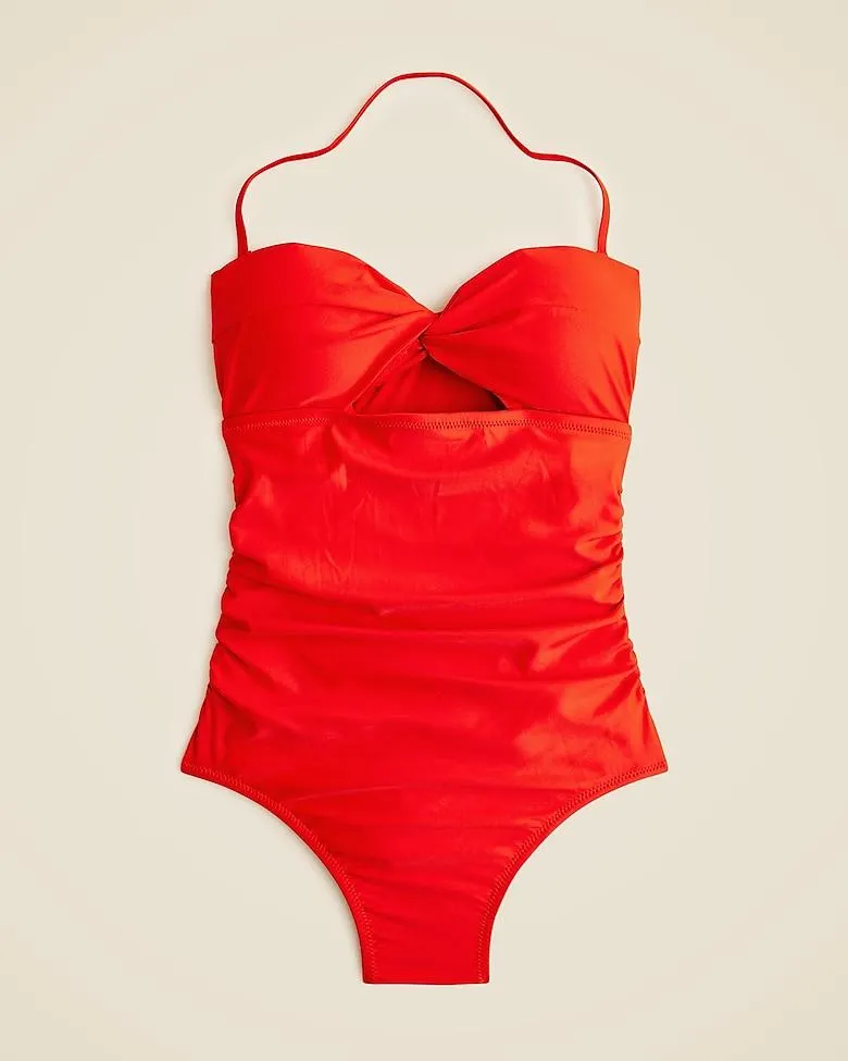 Gemma ruched bandeau cutout one-piece