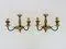 Empire Style Double Bronze Wall Lights, 1930s, Set of 2