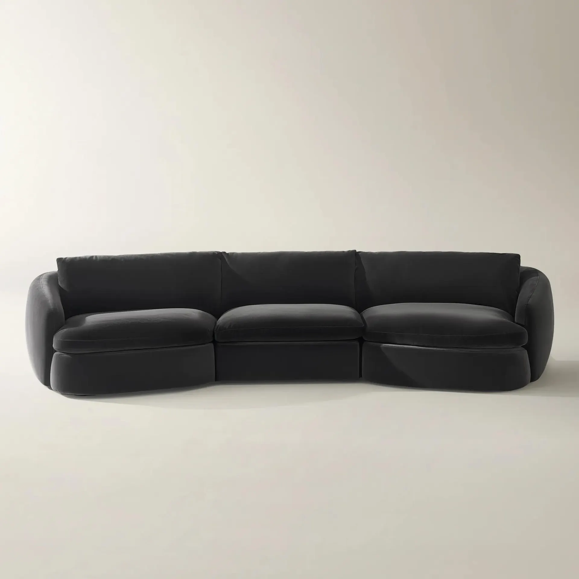 Sabrina Velvet Sofa (158") - Charcoal