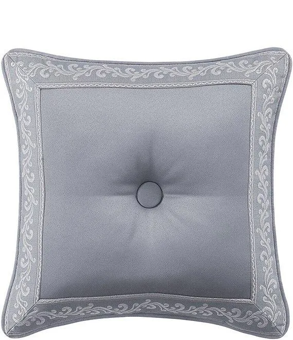 Sondra Button-Tufted Framed Reversible 18" Square Decorative Pillow