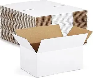 Eupako 9x6x4-Small-Shipping-Boxes-30-Pack-White-Corrugated-Box-Mailers, Cardboard Boxes for Packaging Small Business, Mailing