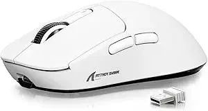 ATTACK SHARK X3 Wireless Gaming Mouse, 49g Ergonomic Computer Mouse, Triple Modes PAW3395 26K DPI Optical Sensor, 200h Battery Life, Programmable Buttons, Gaming Accessories for PC/Laptop/Mac (White)