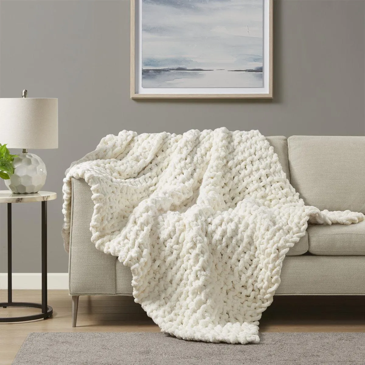 Chenille Chunky Knit Throw