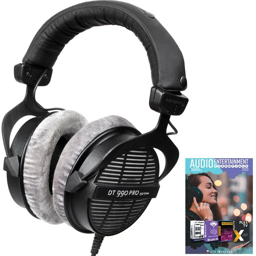 BeyerDynamic Professional Acoustically Open Headphones 250 Ohms + Audio Bundle