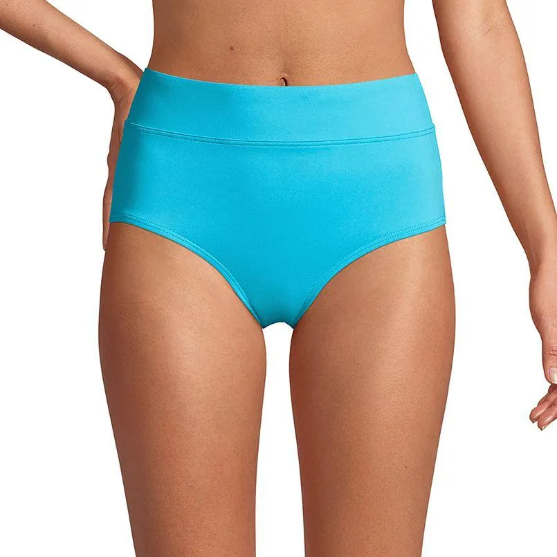 Women's Lands' End Retro Tummy Slimmer High-Waist Bikini Bottoms