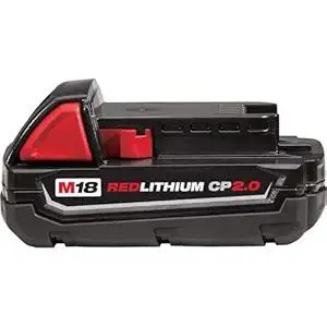 MILWAUKEE ELECTRIC TOOL 48-11-1820 Red Lithium 2.0 Compact Battery Pack, 3.3" x 6" x 5.6"